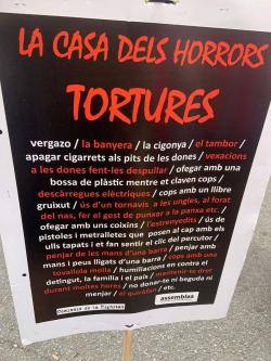 Cartell denunciant les tortures de la comissaria de Via Laietana (5/7/2022)