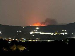 Inici de l'incendi a La vall d'Evo (Marina Alta)