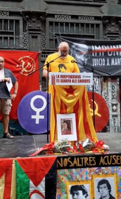 Homenatge Gustau Muñoz, assassinat fa 44 anys per un policia al carrer Ferran de Barcelona