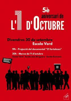 Es realitzaran diversos actes a Girona pel 5è aniversari de l'1-O