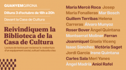 Lectura de textos per reivindicar la Biblioteca de la Casa de Cultura de Girona