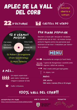 Arriba la primera edició del vermut musical i aplec de la Vall del Corb
