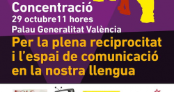 Entitats dels Països Catalans es concentren davant la Generalitat de Valenciana: Reciprocitat ara!