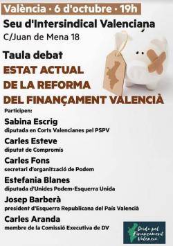 La Crida pel Finançament organitza un debat amb els partits polítics valencians