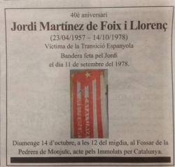 Jordi Martínez de Foix (1957-1978): In memoriam