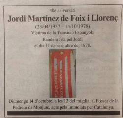 Jordi Martínez de Foix (1957-1978): In memoriam