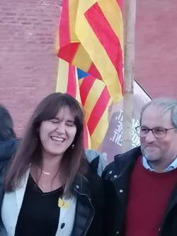 Quim Torra i Laura Borràs a la manifestació de la Diada de Catalunya Nord a Perpinyà (5/11/2022)