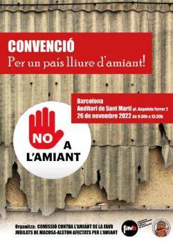 1a Convenció contra l?amiant i les seves conseqüències a Barcelona, amb el lema ?Per un país lliure d?amiant!"