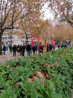 Avui dimarts 13 de desembre a les 10:15 en Martí i en Joan havien de declarar als Jutjats d'Igualada on a pocs metres s'hi ha fet un acte en solidaritat amb els joves independentistes represaliats.