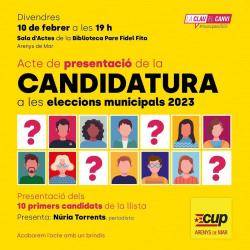 La CUP Arenys de Mar presenta els candidats de la formació a les eleccions locals