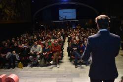 Guanyem Girona omple lAuditori Josep Irla de la Generalitat a Girona amb més de 150 persones en una conferència on es va presentar el seu projecte de ciutat