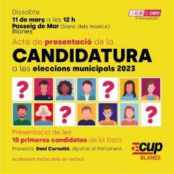 La CUP Blanes presentarà la candidatura per a les eleccions municipals