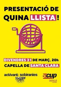 La CUP de Castelló d?Empúries presenta la llista de la candidatura per a les eleccions municipals d?aquest mes de maig