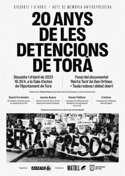 Alerta Solidària commemora el 20è aniversari de les detencions de Torà