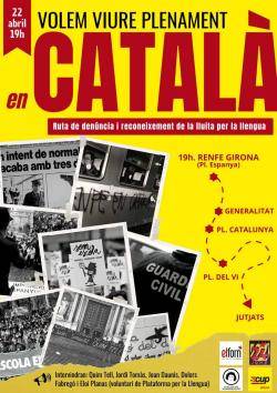 La ruta de den&uacute;ncia i reconeixement de la lluita dels anys '80 dels segle XX en defensa de la llengua ha reunit uns 50 participants que s'han despla&ccedil;at a diversos indrets de la ciutat.