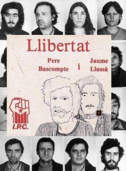 Llussà, a la foto policial, el primer a l'esquerra de dalt, amb altres detingut el desembre de 1981