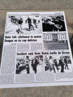 Reproducci&oacute; de la cr&ograve;nica del judici a Quim Tell de l'any 1986