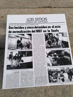Jordi Tom&agrave;s i Joan Daunis han recordat (amb l'ajuda de diversos cartells que reprodu&iuml;en not&iacute;cies i imatges de les accions de normalitzaci&oacute;)  les accions directes de normalitzaci&oacute; de l'estaci&oacute; de RENFE i neteja de s&iacute;mbols feixistes