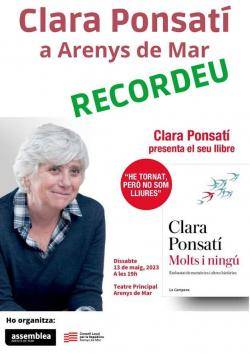 Clara Ponsatí presenta el seu llibre Molts i ningú a Arenys de Mar
