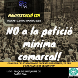 Manifestació a la Plaça Sant Jaume contra la reforma de la tria mínima comarcal a la borsa docent