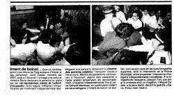 15/06/1986- A Girona, durant un míting del PSOE,  diversos independentistes són desallotjats després de desplegar una pancarta amb el lema Llibertat Patriotes Catalans.