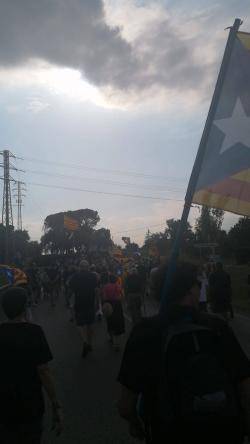 Manifestació contra l'entrega dels premis Princesa de Girona i la presència de Felipe VI i Leonor al golf de Caldes de Malavella (05/07/2023).