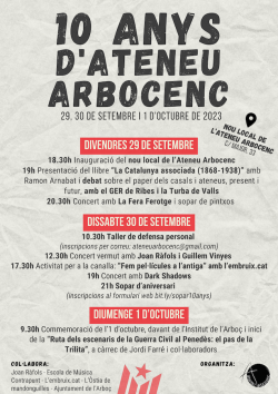 L?Ateneu Arbocenc celebra el seu 10è aniversari