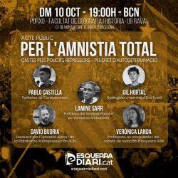 Acte a Barcelona per a l'amnistia total per a tots els represaliats i encausats i pel dret a l'autodeterminació