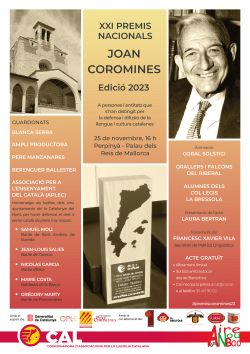 Els XXI Premis Nacionals Joan Coromines