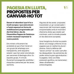 L'Assemblea pagesa de Catalunya es desvincula de les propostes properes a l'extrema dreta