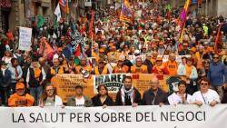 Mobilització a Barcelona en defensa de la Sanitat pública coincidint xmb el dia Mundial de la Salut