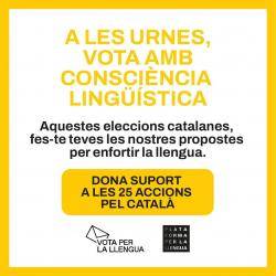 Torna ?Vota per la llengua?, la campanya per situar el català al centre del debat públic