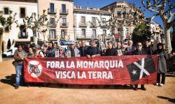Avui (24/04/2024) a Santa Coloma de Farners la Coordinadora Antimonàrquica de les Comarques Gironines (CACG)  ha realitzat un acte de suport a 4 encausats antimonàrquics (Imatge: Joan Aureli Martí Boigues)