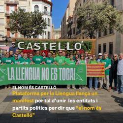 Manifest per tal dunir les entitats i partits polítics per dir que el nom és Castelló