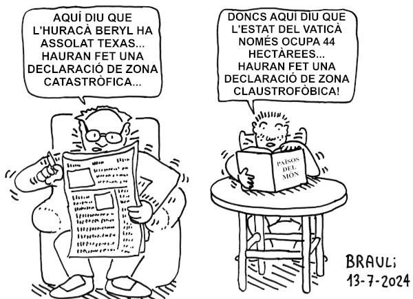 «Aquí diu que l'huracà Beryl ha assolat Texas...»