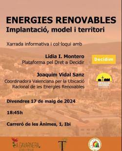 Decidim convoca un acte sobre energies renovables a Ibi