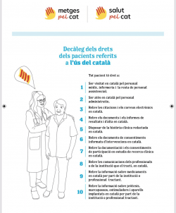 Difonem un decàleg dels drets lingüístics dels pacients a diferents centres de salut de Catalunya