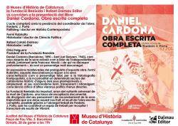 El segon acte serà dimarts de la setmana que ve, al Museu dHistòria de Catalunya a les 19h, on presentaran l'obra completa escrita de Daniel Cardona.