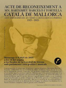 L'agermanament Girona-Mallorca retrà homenatge Bartomeu Barceló i Tortellà