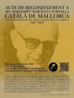 Acte de reconeixement a Bartomeu Barceló i Tortella a Girona