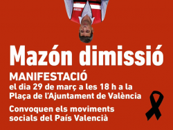 Sota el lema «Mazón, dimissió» es tornarà a eixir als carrers de la ciutat de València