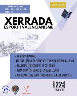 Decidim i la Llibreria 80 Mundos d'Alacant organitzen la xerrada Esport i Valencianisme