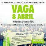 USTEC·STEs (IAC) i CGT convoquen a tot el personal datenció educativa a la vaga el proper 8 dabril