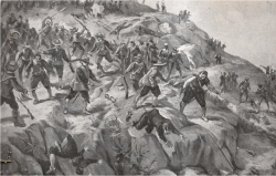 26/01/1641- Es produeix la victòria catalana a la Batalla de Montjuïc (tropes castellanes fugint)