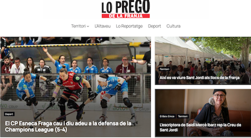 Naix 'Lo Pregó de la Franja', nou mitjà digital de la Franja de Ponent