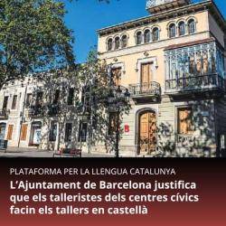 Es manté el menyspreu als drets lingüístics dels ciutadans i justifica que talleristes dels centres cívics facin els tallers en castellà