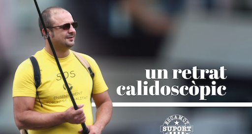 Una part de la portada del llibre "Joan Rocamora, retrat calidoscòpic"
