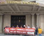 Treballadors per la Independència de l'ANC s'han concentrat davant del Foment del Treball