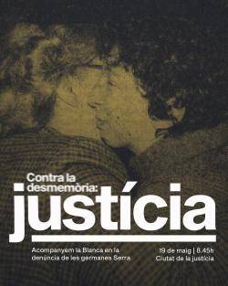 Concentració en suport a Blanca Serra en la seva declaració davant la Fiscalia de Memòria Democràtica