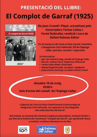 Presentació del llibre  El complot de Garraf? a Espluga de Calba